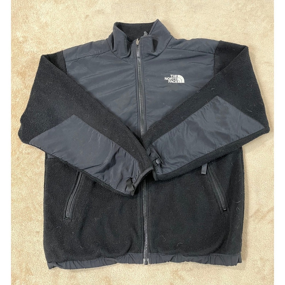 The North Face Denali Fleece Jacket Women's Large Black Full Zip Long Sleeve EUC